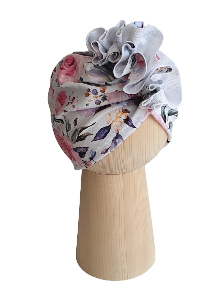 

Czapka Turban Pastelowe Róże Polski Produkt 40-43