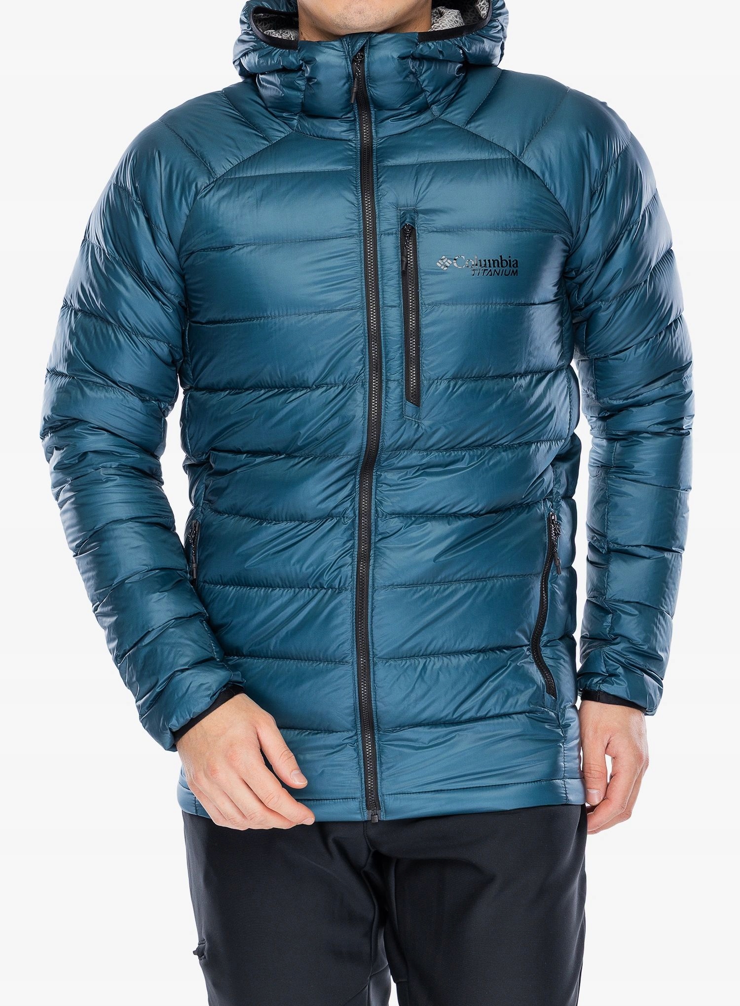 Péřová bunda Columbia Arctic Crest Down Hooded Jacket everblue S