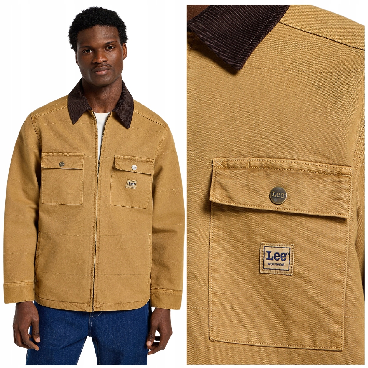 Lee Quilted Workwear Jacket Glazed Ginger teplá bavlněná bunda XXL