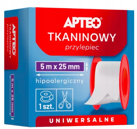 

Tkaninowy Przylepiec plaster Apteo 5m x 25 mm