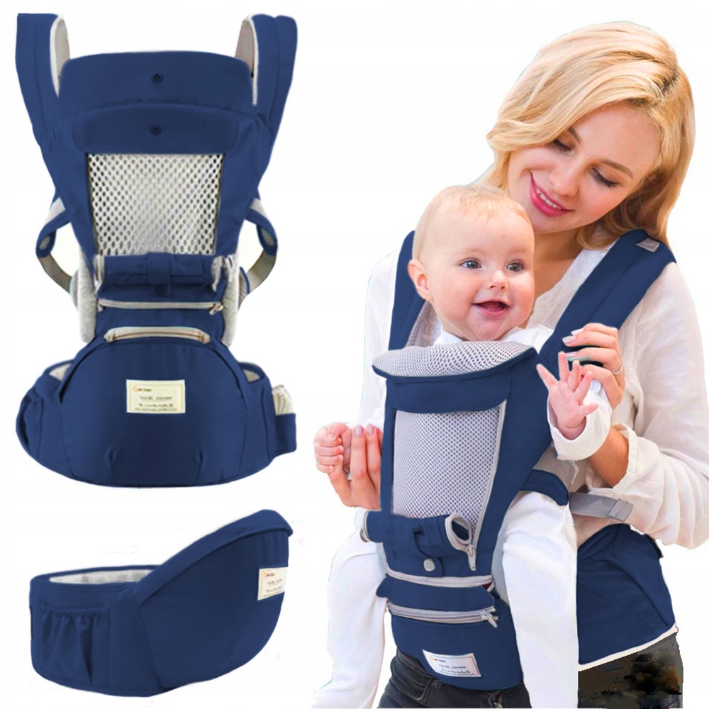 NOSIDEŁKO WIELOFUNKCYJNE 8W1 NOSIDŁO BIODROWE ERGONOMICZNE 18 KG PRZÓD TYŁ