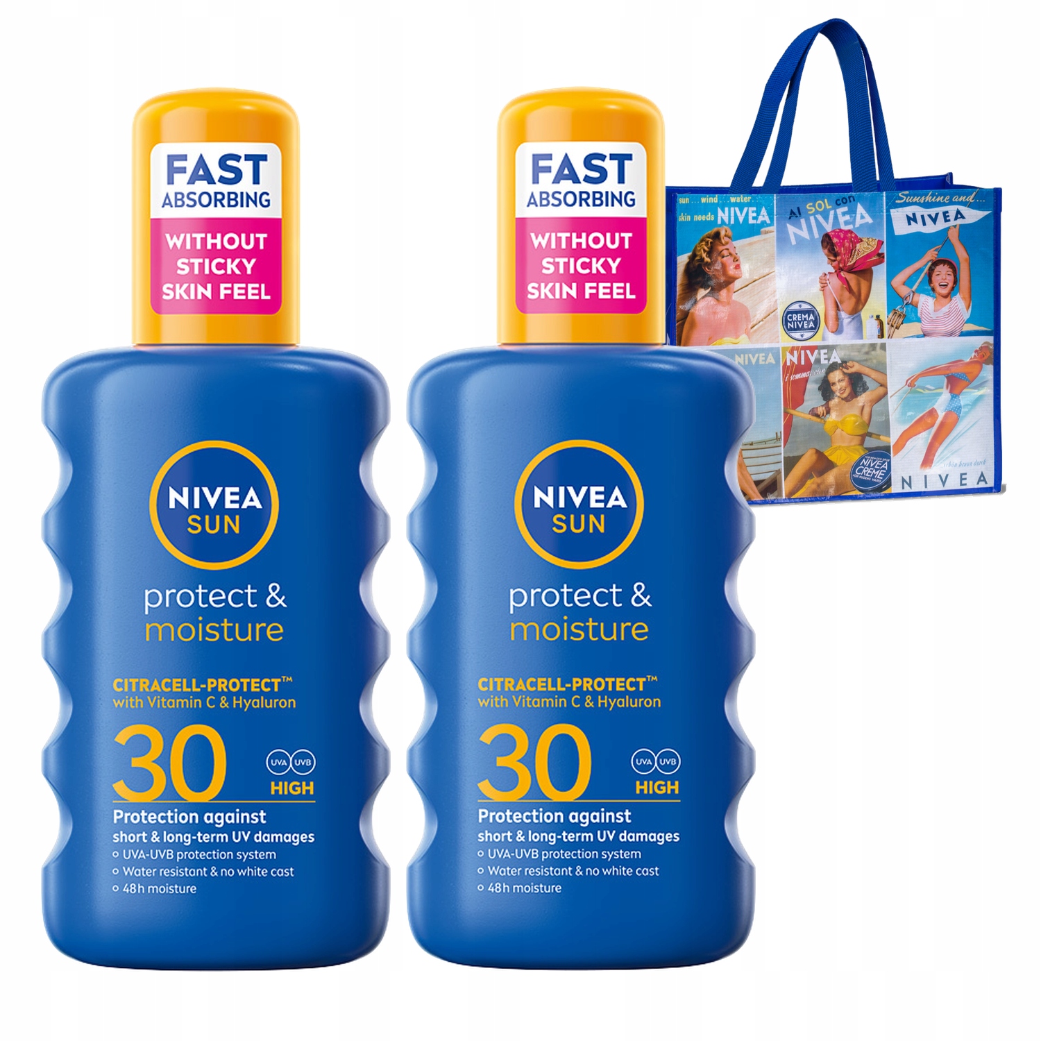 Nivea Sun Balzám opalovací sprej voděodolný SPF30 2x200ml Dárek