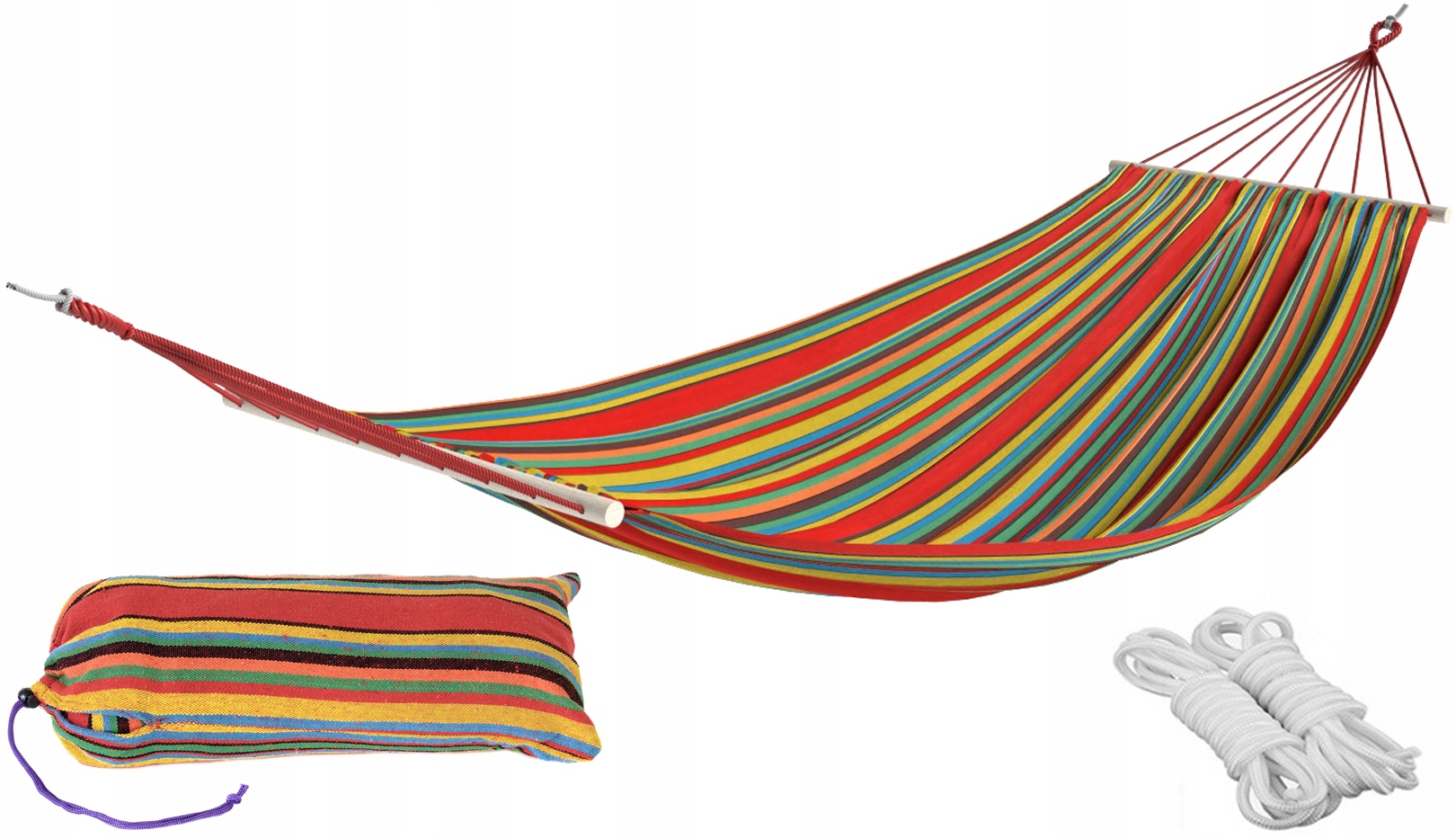

Hamak Ogrodowy XXXL 290x160CM Z Drążkiem Torba