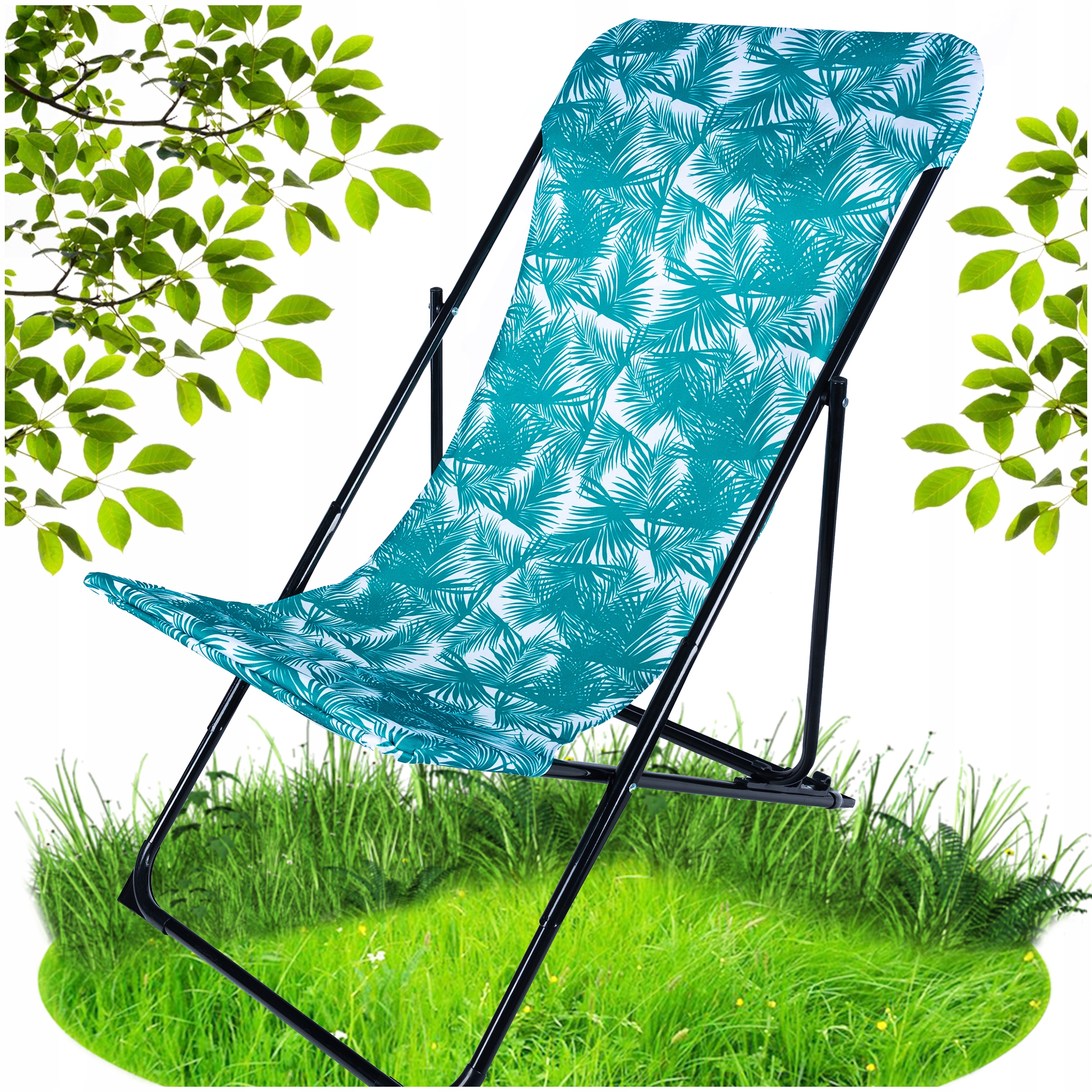 Leżak FOTEL OGRODOWY Plażowy KRZESŁO BALKONOWE SKŁADANE KEMPINGOWE EAN (GTIN) 5904100215850