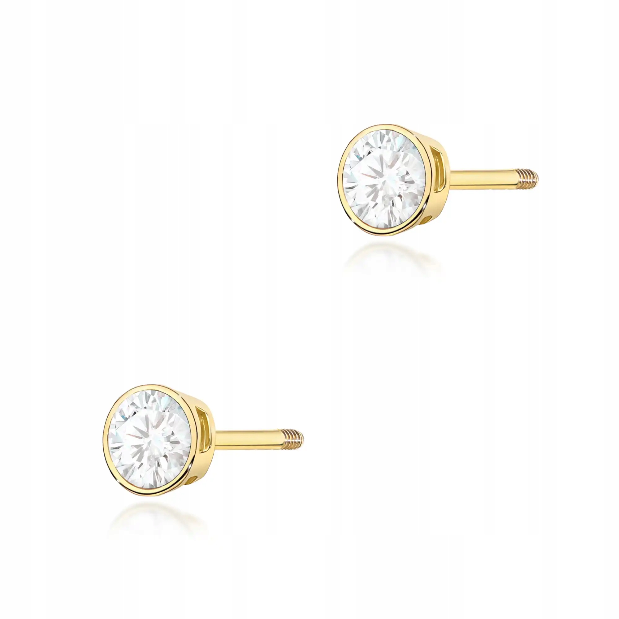 Dámské náušnice ze zlata 585 s diamantem, elegantní, ideální jako dárek, 14k