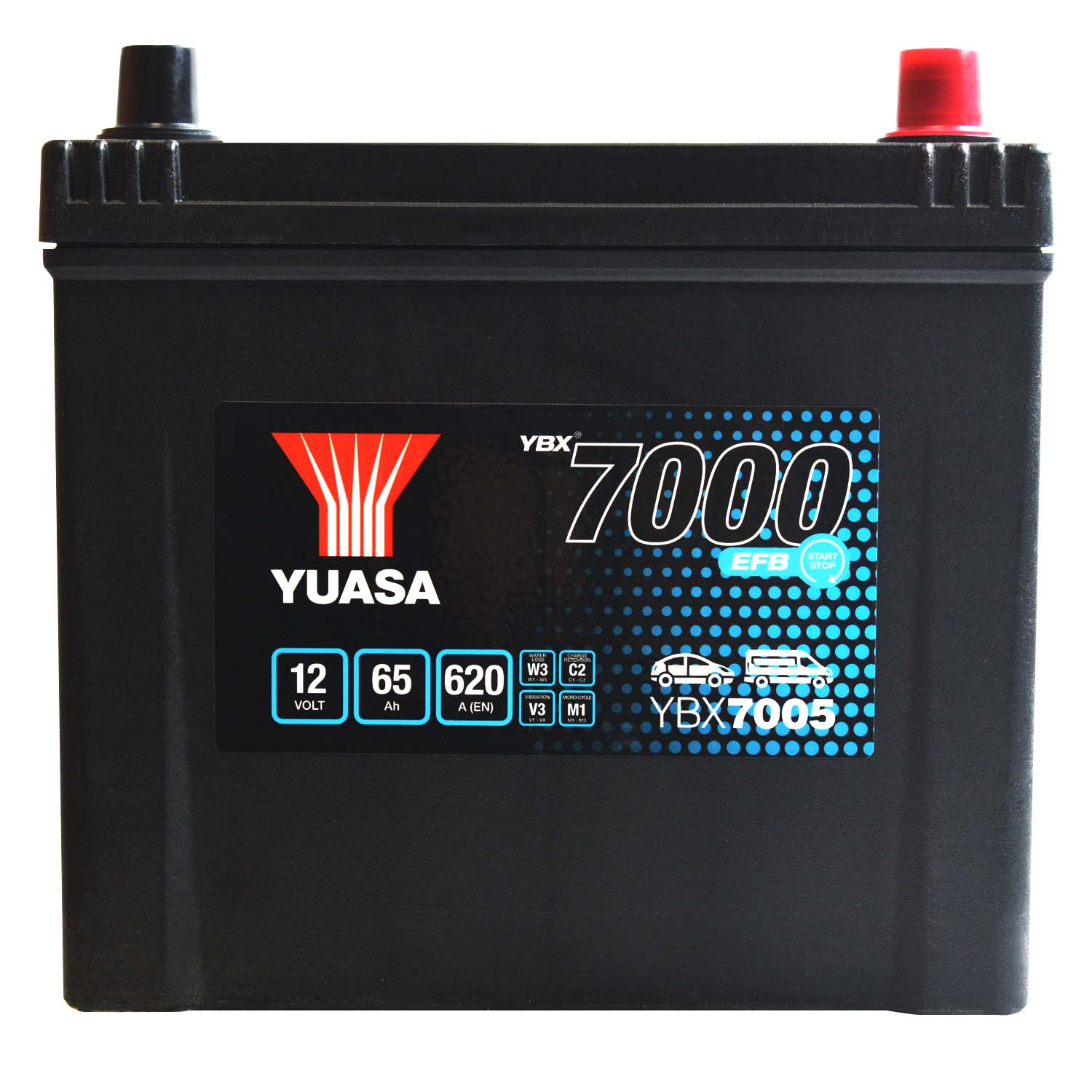 YUASA YBX7005 12V 65Ah 620A START-STOP EFB YBX 7005 Q85L