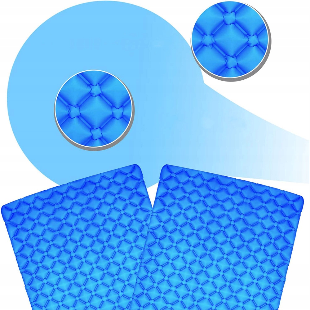 MATERAC TURYSTYCZNY Z POMPKĄ MATA SAMOPOMPUJĄCA PODWÓJNY DWUOSOBOWY Kolor dominujący odcienie niebieskiego