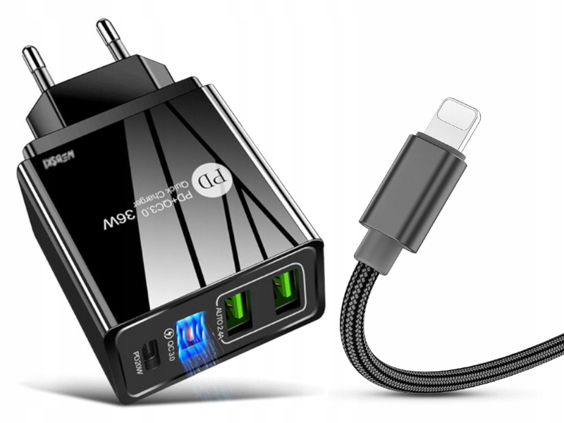 

Szybka Ładowarka Sieciowa do Tableta iPad +Kabel