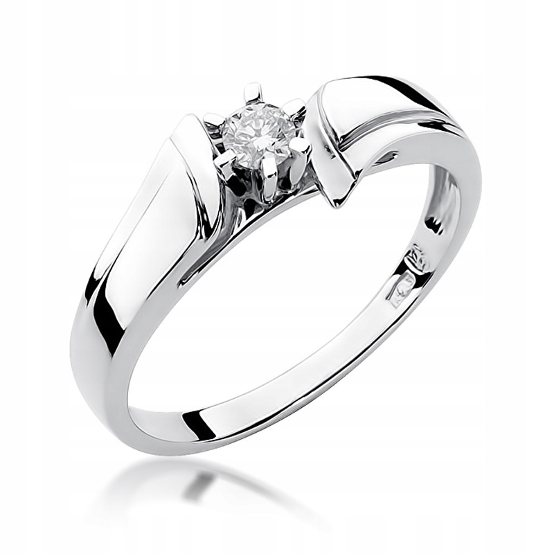 

Pierścionek z brylantem 0,12 Ct Białe Złoto 0,585