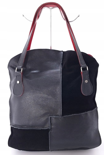 Laura Dámská kabelka z semišové kůže, taška s držadly, černá