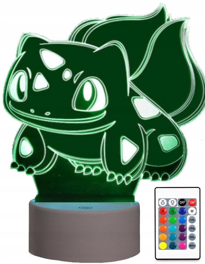 

Lampka Nocna Led 3D Pokemon Zmiana Kolorów + Pilot
