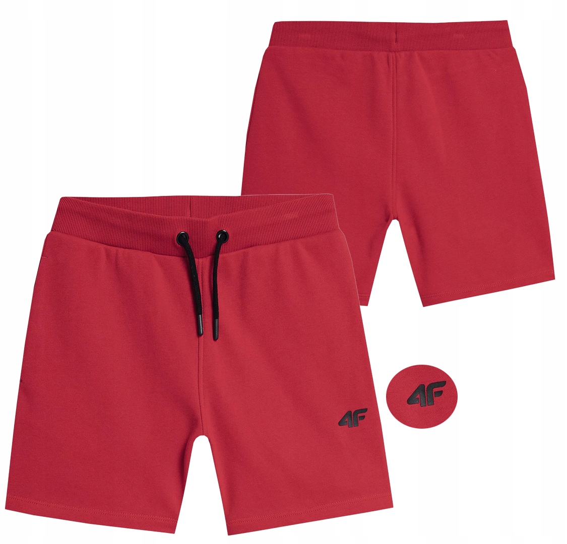 

4F Krótkie Spodenki Dziecięce Czerwone Szorty -140