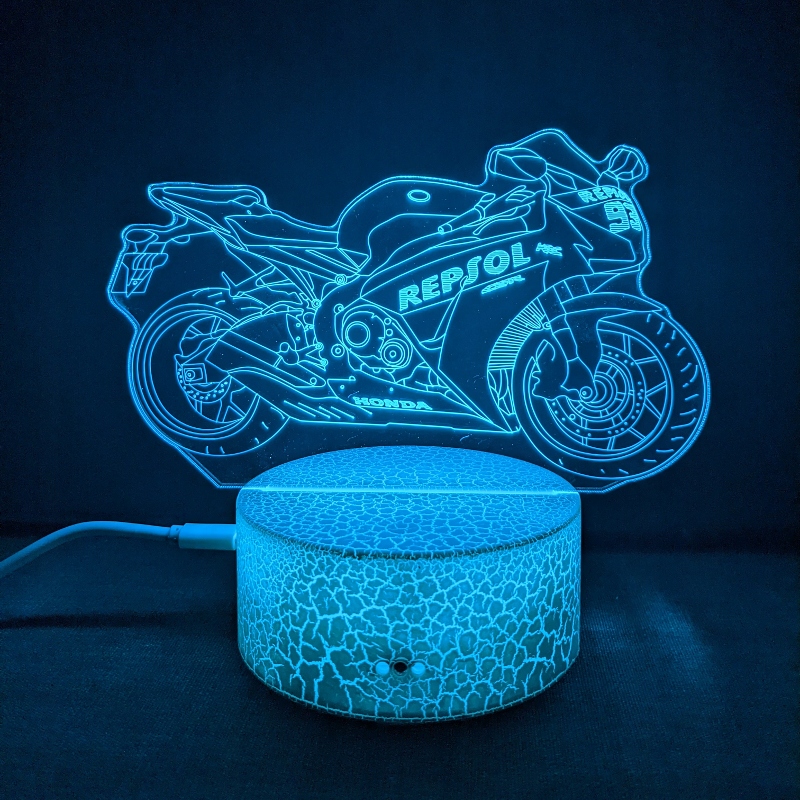 Lampka 3D LED HONDA REPSOL MOTOCYKL + PILOT EAN (GTIN) 5906076257001