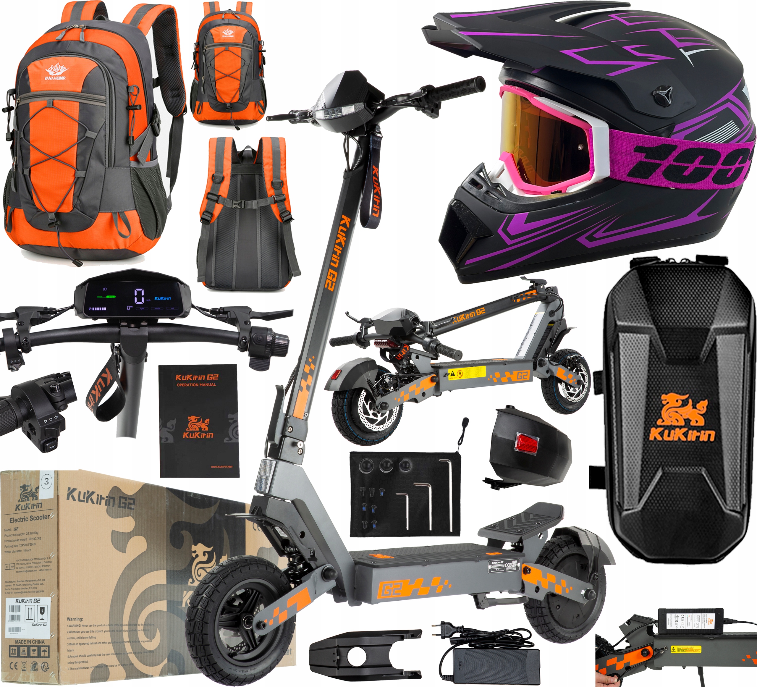 2026 KuKirin G2 pojazdy elektryczne 800W 45KM/H 48V 15Ah 55KM 10" +Prezent