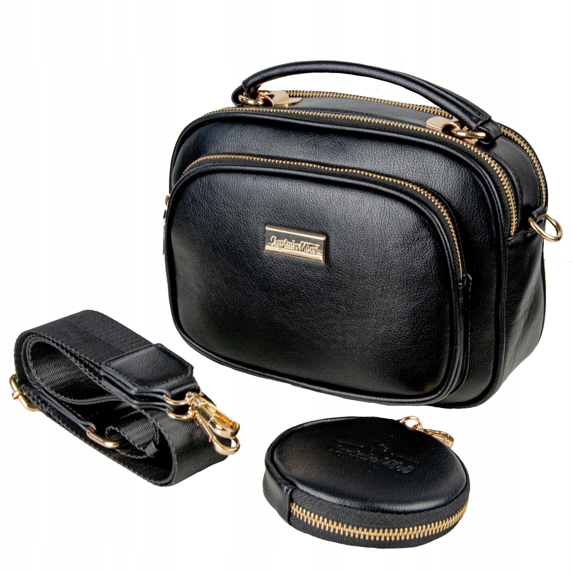 Dámská kabelka přes rameno černá s kapsou Verona Captain Mike