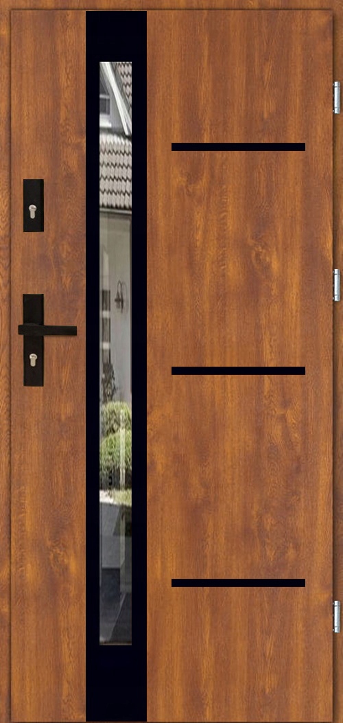 POLSKIE DRZWI ZEWNĘTRZNE INOX4 ZD3 BLACK 55MM 80CM Kod producenta INOX4 ZD3