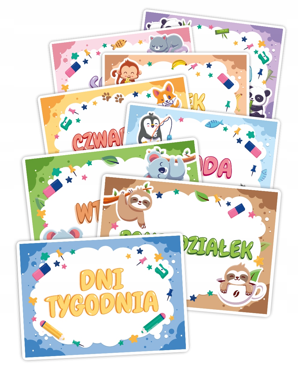 

Plansze Edukacyjne Dni Tygodnia (8 plansz) A4