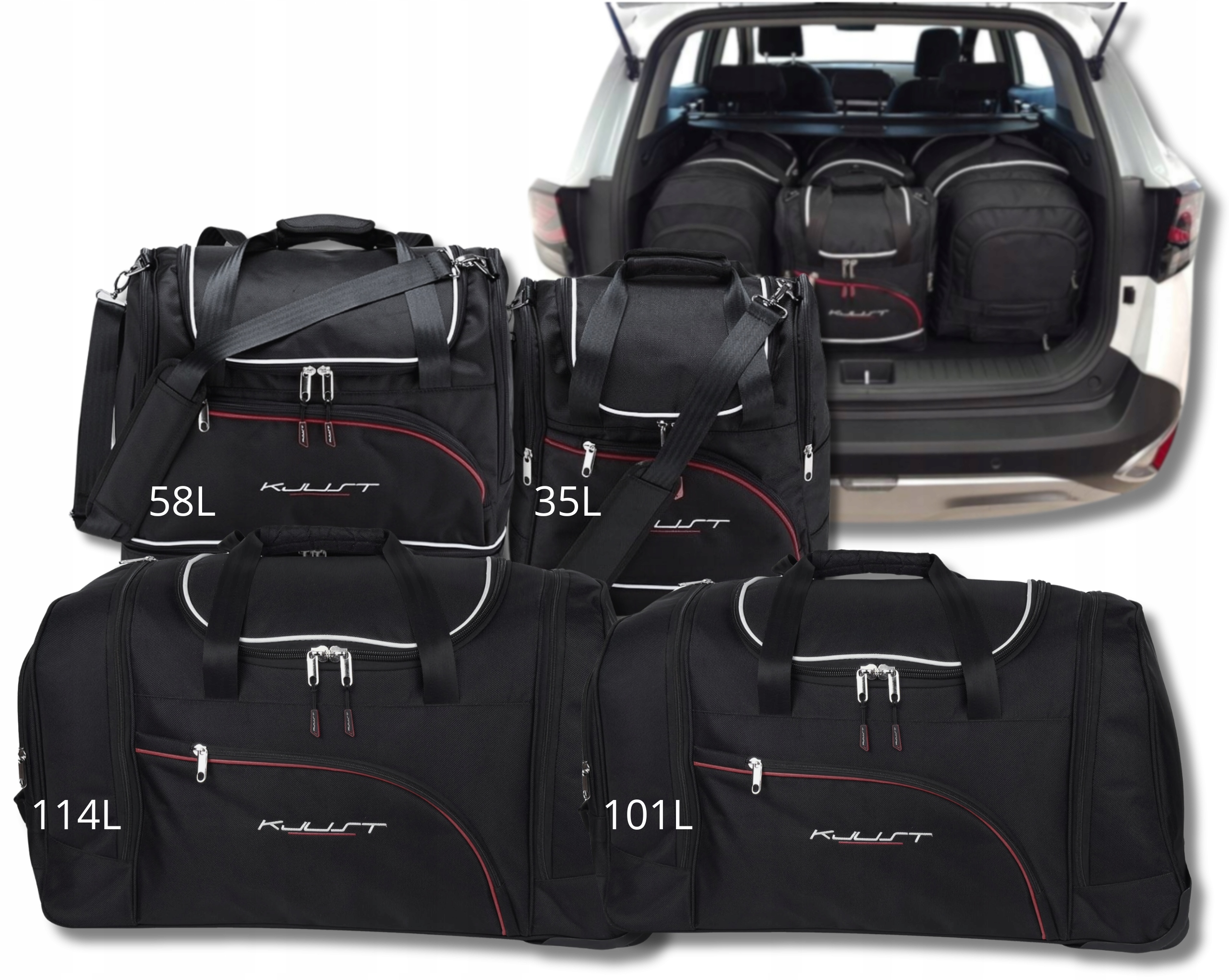 Sada tašiek Komplet Kjust do batožinového priestoru Kia Sportage Phev 2021+ 4 ks