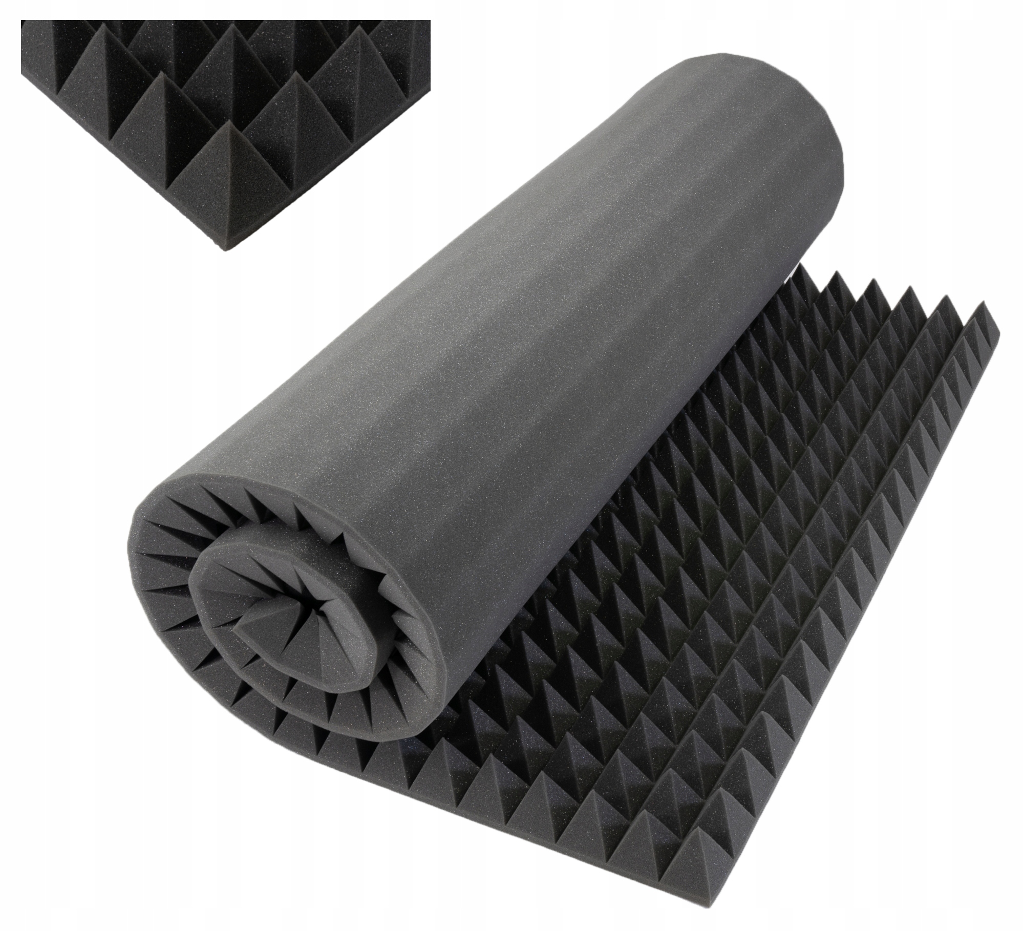 Akustická pěnová tlumící podložka Piramidka 7 cm, nahrávací studio 100 x 200 cm