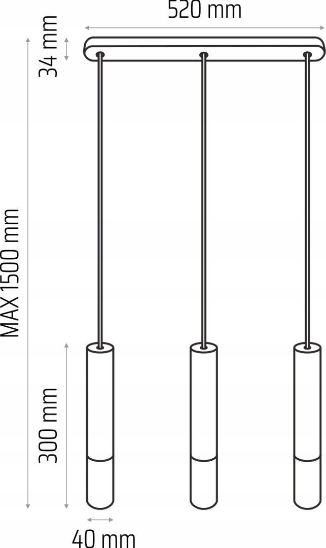 Závesná lampa Madera 2 tienidlo 3pl šedá
