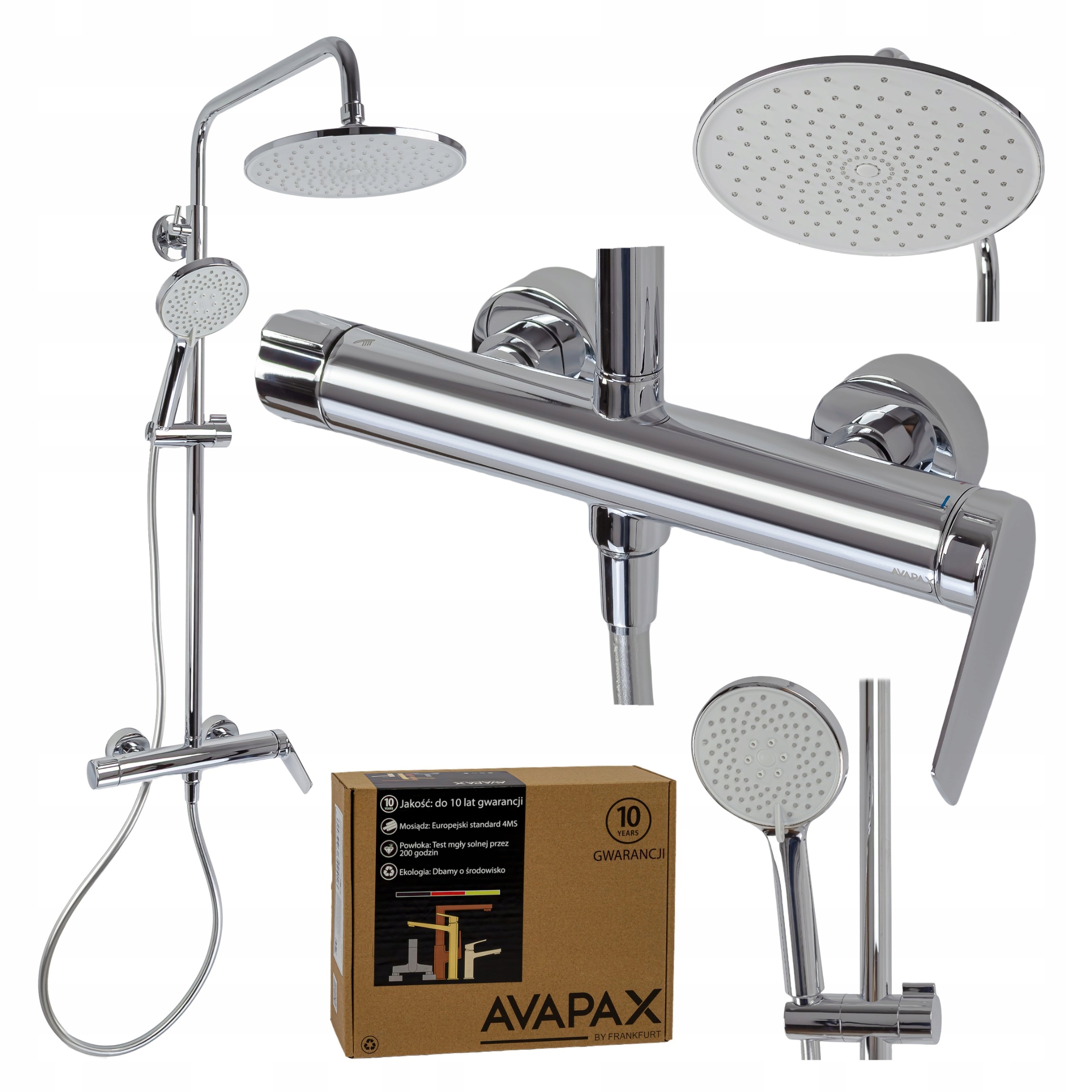 Sprchový stĺp s batériou, komfortná dažďová sprcha do kúpeľne Avapax