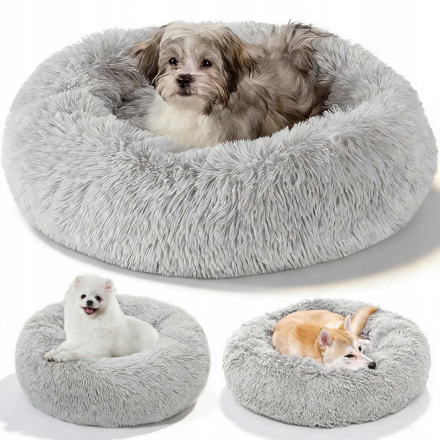 Levně Šedé Pelíšek Pro Zvířata Kulaté, Měkké, Protiskluzové, 60X60X20