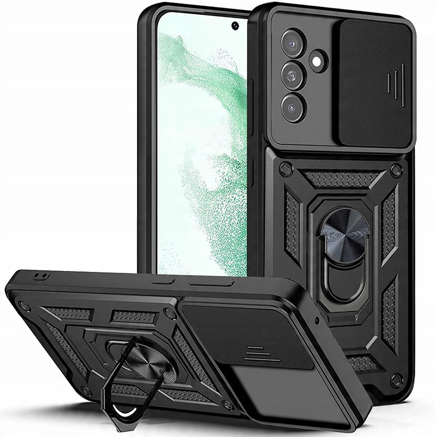 

Etui do Samsung A54 5G Pancerne Slide Ring Szkło
