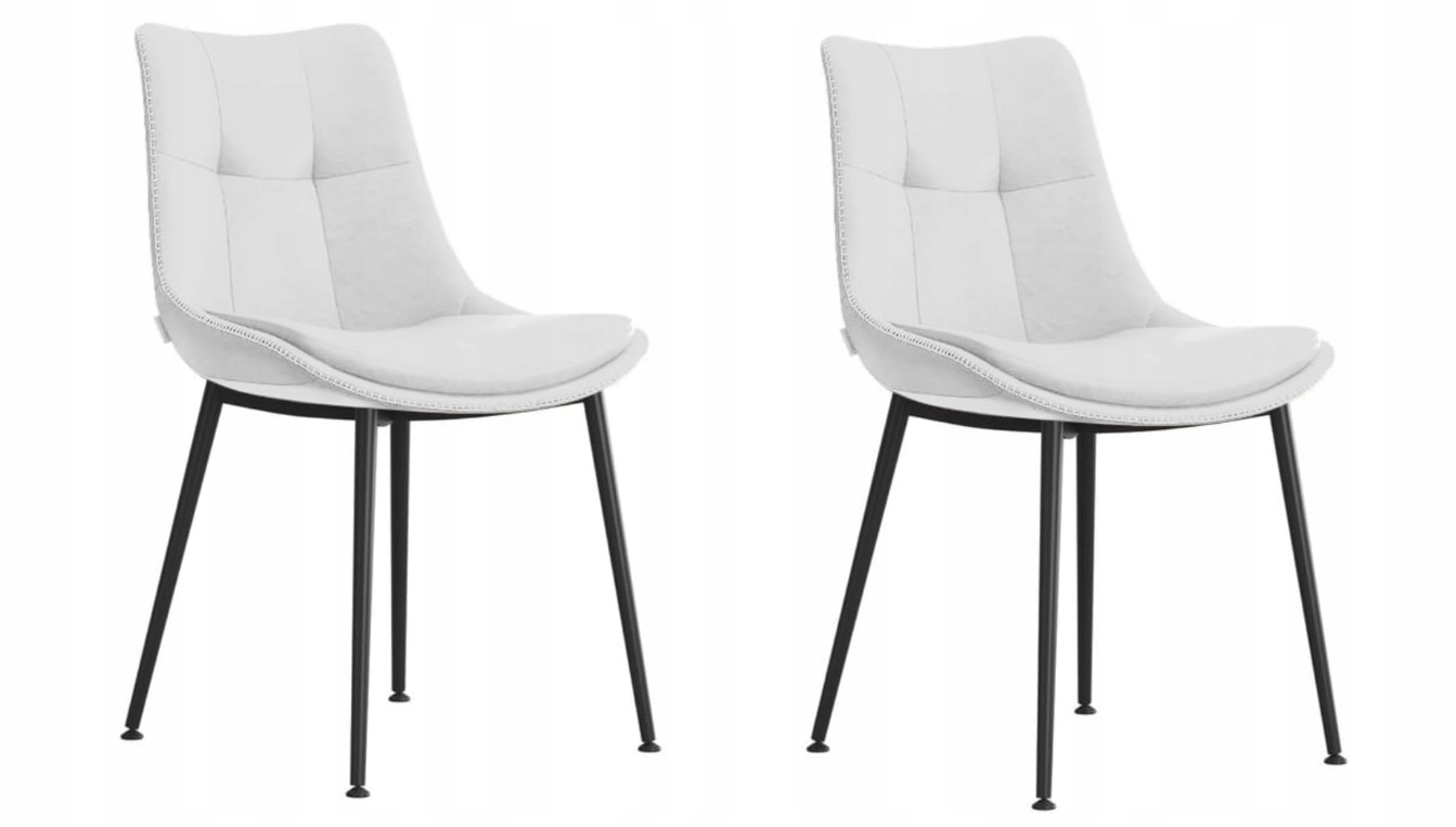 Kuchynské Čalúnené Stoličky Sada Jedálenských Stoličiek 2 Ks Krémovo-biela