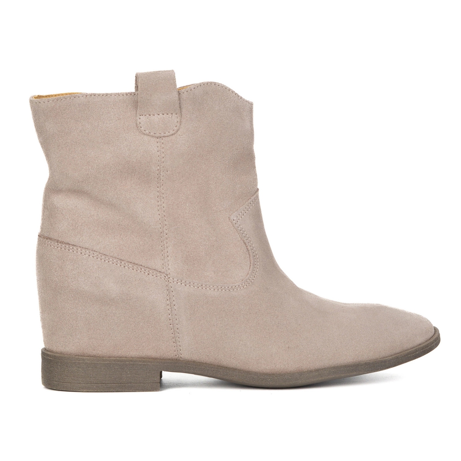 Dámské kotníkové boty béžové Butdam Kwk nazouvací semišové koturn 37