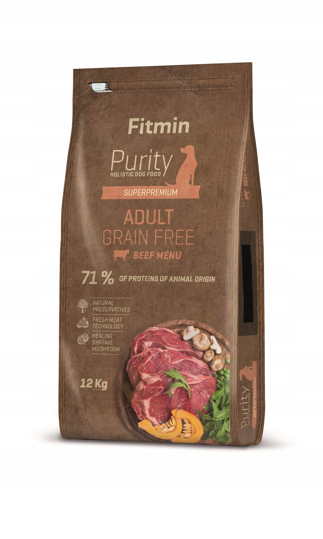Levně Fitmin Dog Purity Adult Grain Free Beef suché krmivo pro psa Hovězí Maso 12