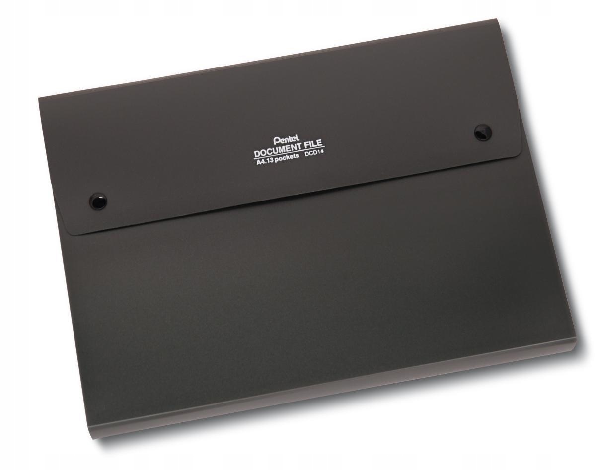 Teczka harmonijkowa z 13 przegrodami PENTEL Document File czarna Kod producenta DCD14A