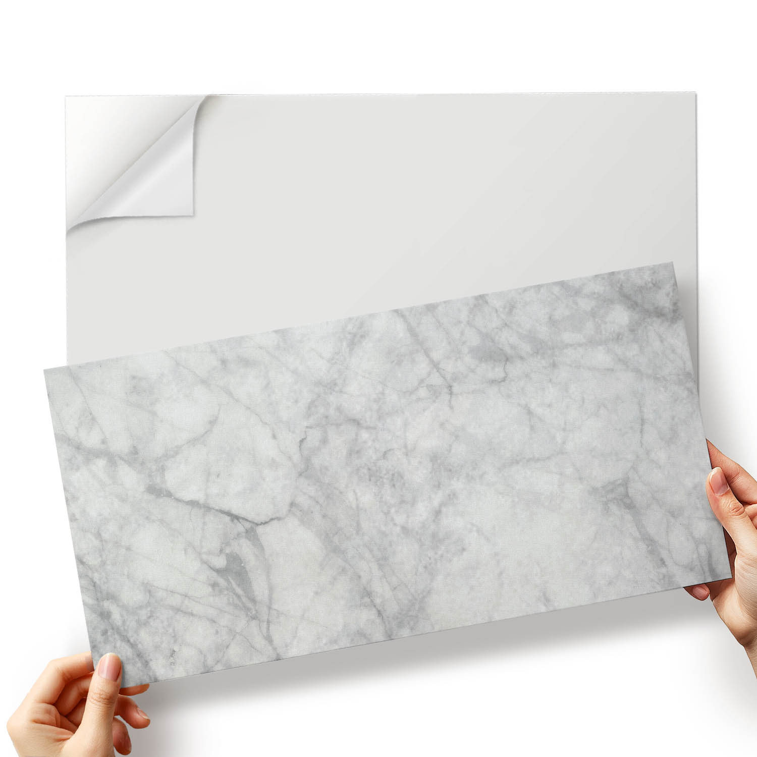 Sada dlaždic Vinyl Splétaný mramor s jemnými žilkami 10x40x20 cm
