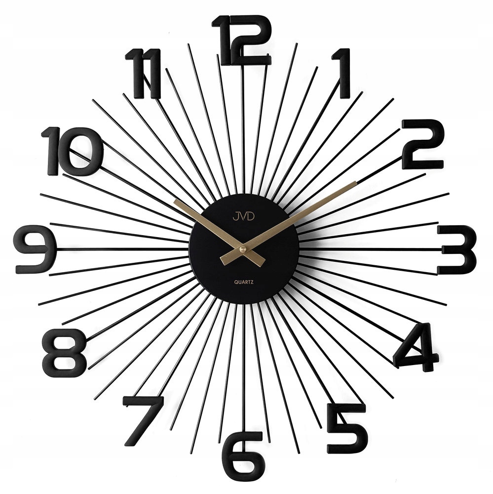 Veľké Elegantné Čierne Nástenné Hodiny Do Obývacej Izby Jvd HT120.1 49 cm