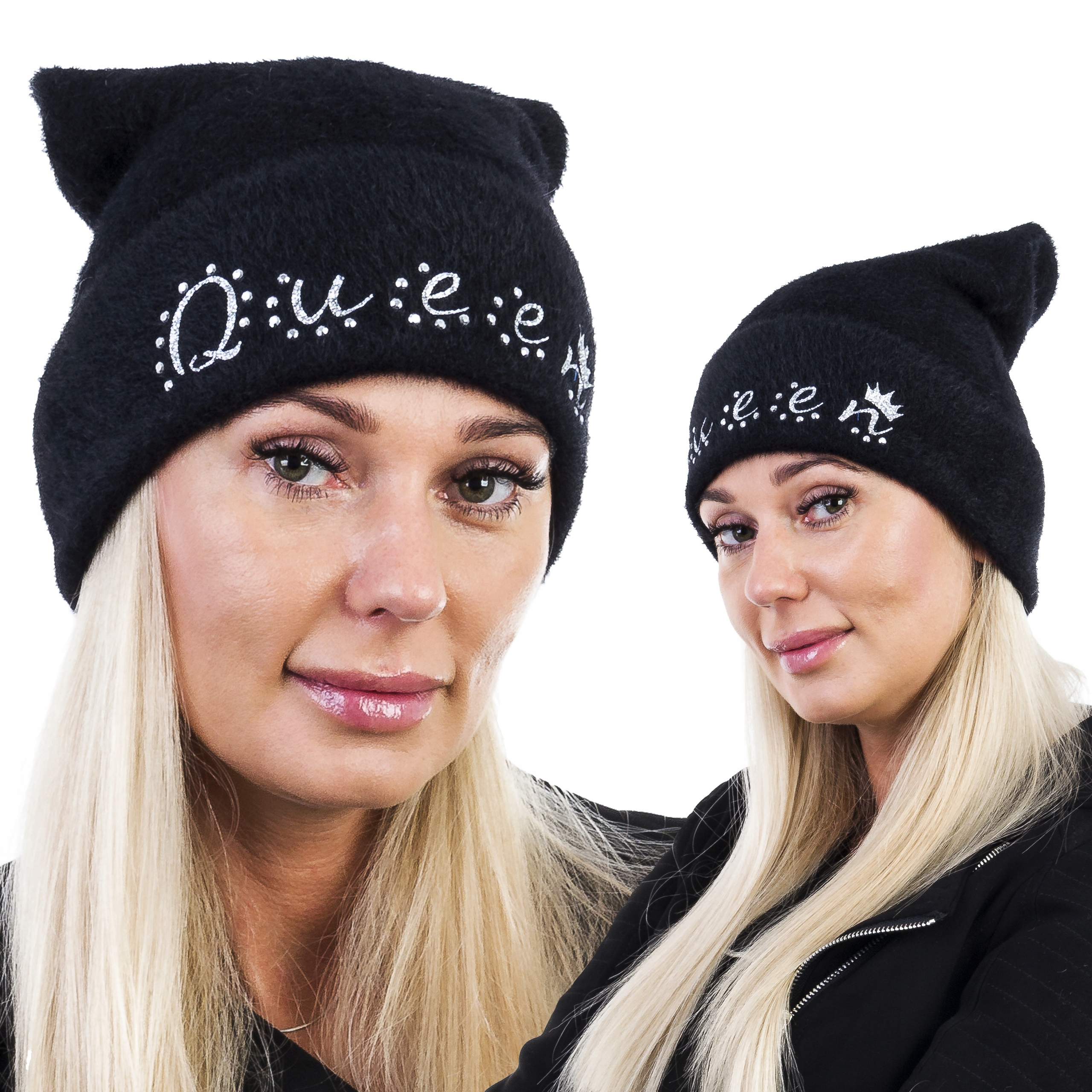 

C279 Czapka Beanie z Dżetami Czarna