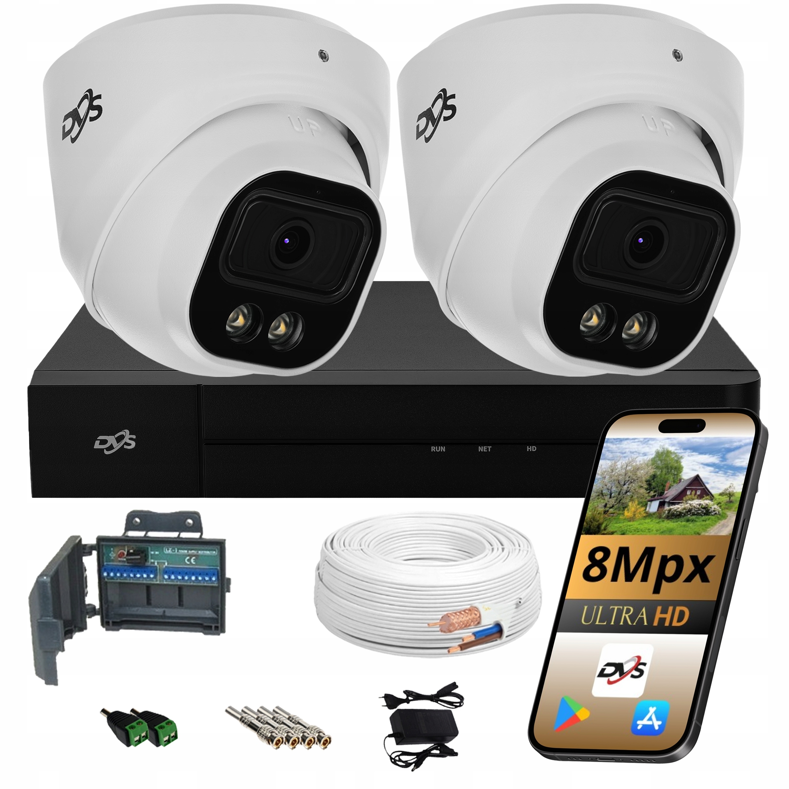 Analogový Set 2 Kamer 8MPX Venkovní Kopulové Dálkové Ovládání P2P