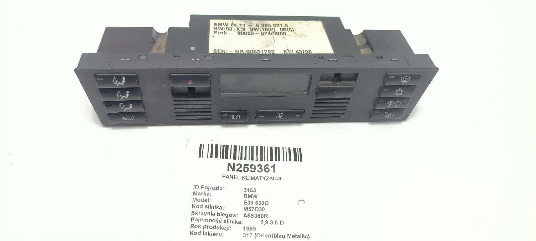 Unite commande clima 8385927 BMW E39 530D