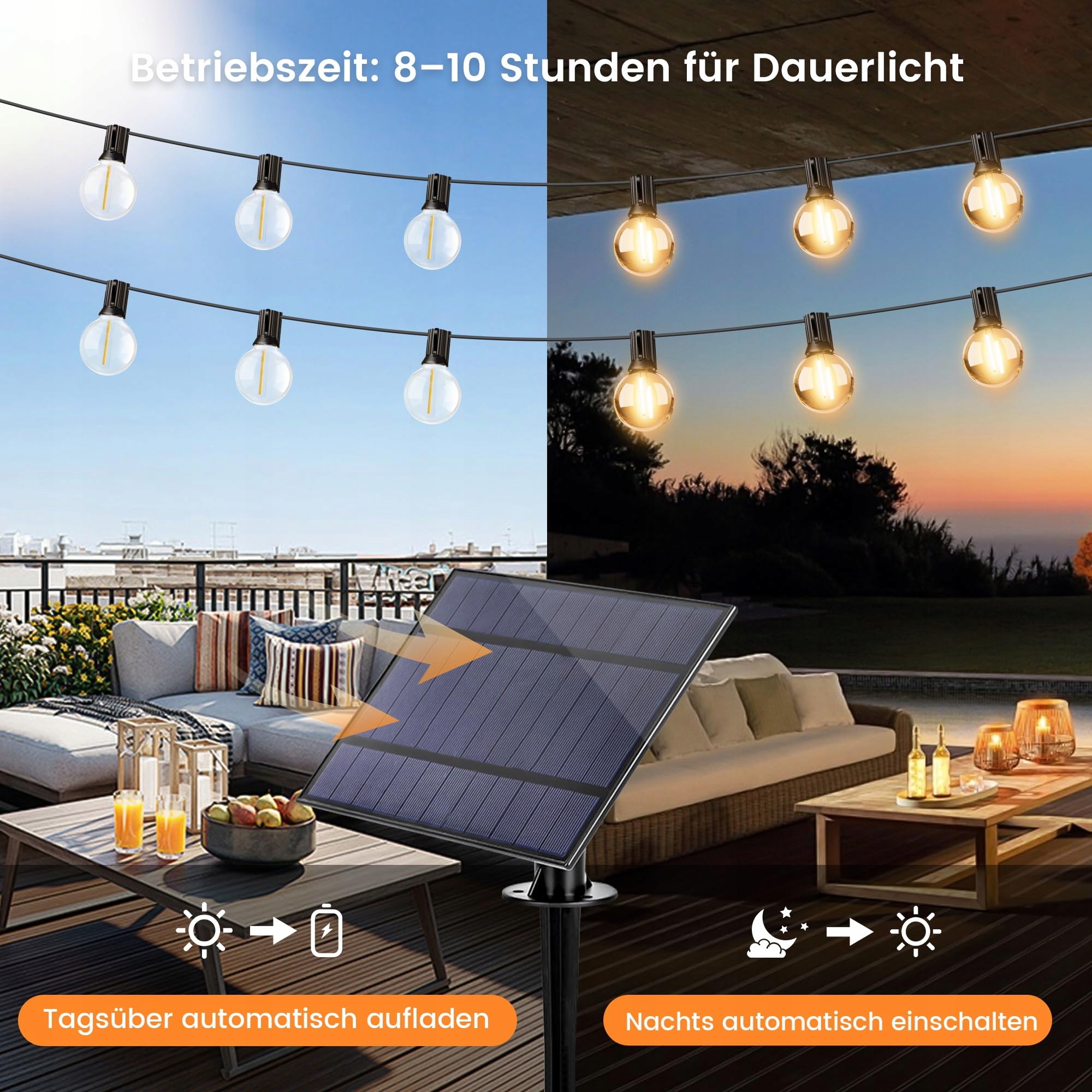OHLUX Solarna Girlanda LED 18M 27 G40 IP65 Wodoodporna Na Balkon Ogród — miniatura 3