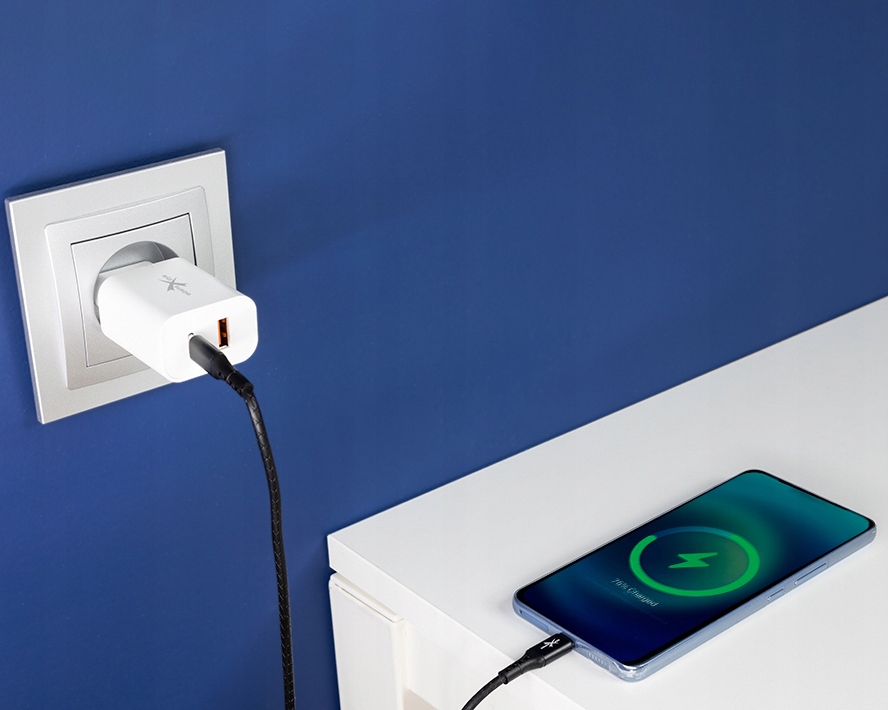 KABEL USB TYP C – USB TYP C | SZYBKIE ŁADOWANIE 2M Kolor czarny