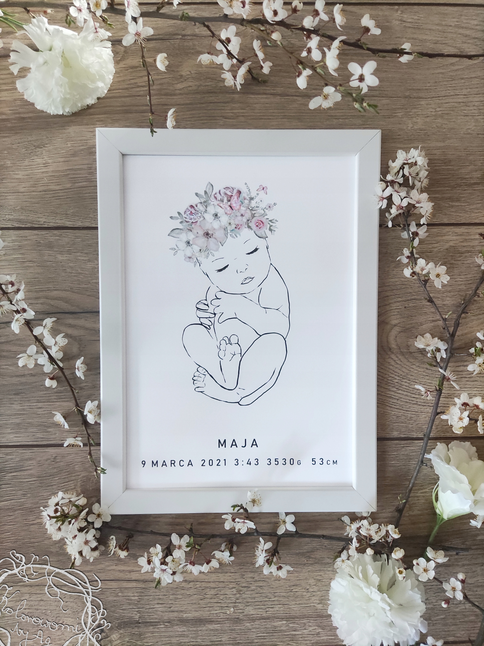 

Duża metryczka minimalistyczna plakat dziecko a3