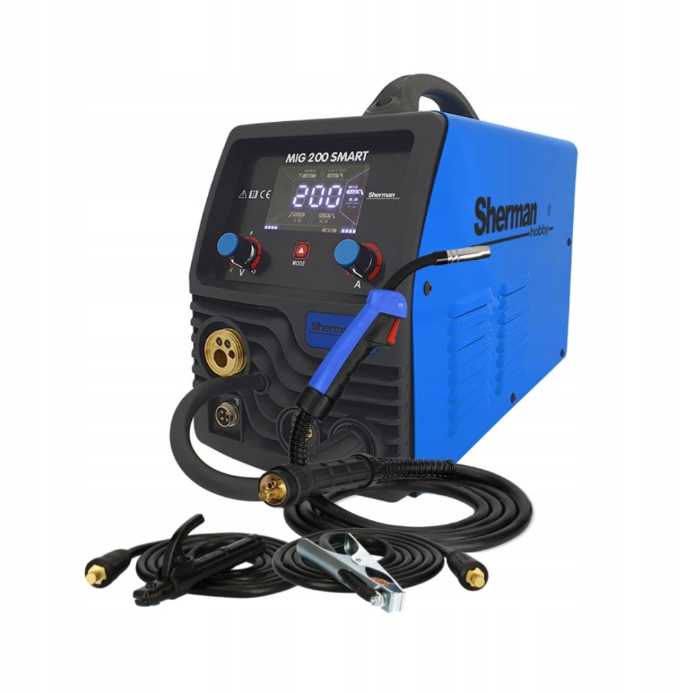 Spawarka Migomat Sherman Mig 200 Smart Synergia Mag Mma Tig 200A zestaw