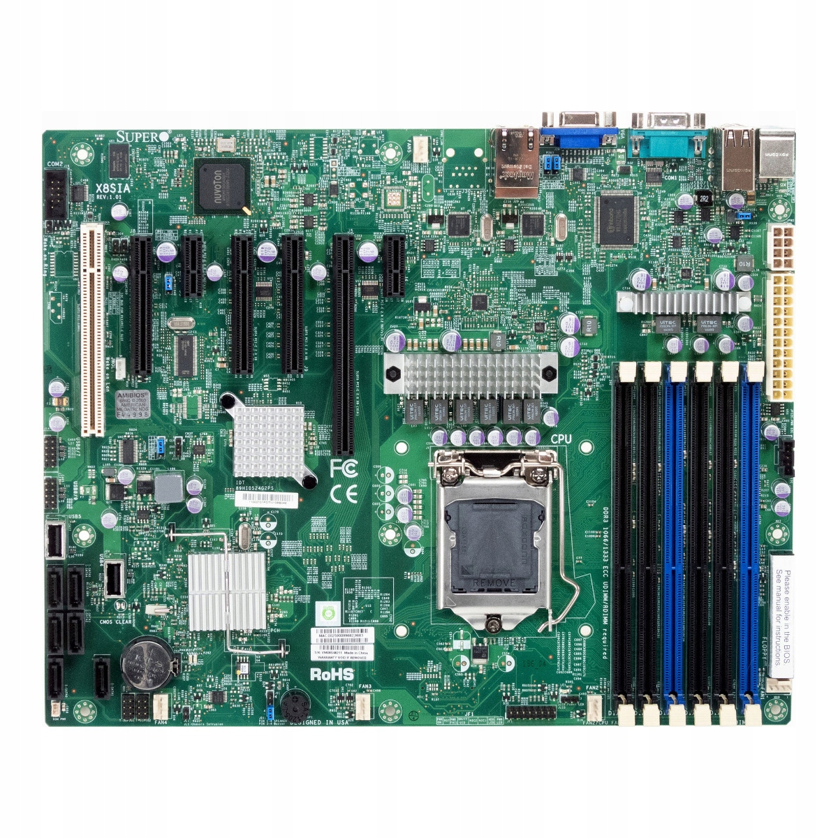 Supermicro X8SIA Rev 1.01 LGA1156 6x DDR3 Atx PCIe Pci