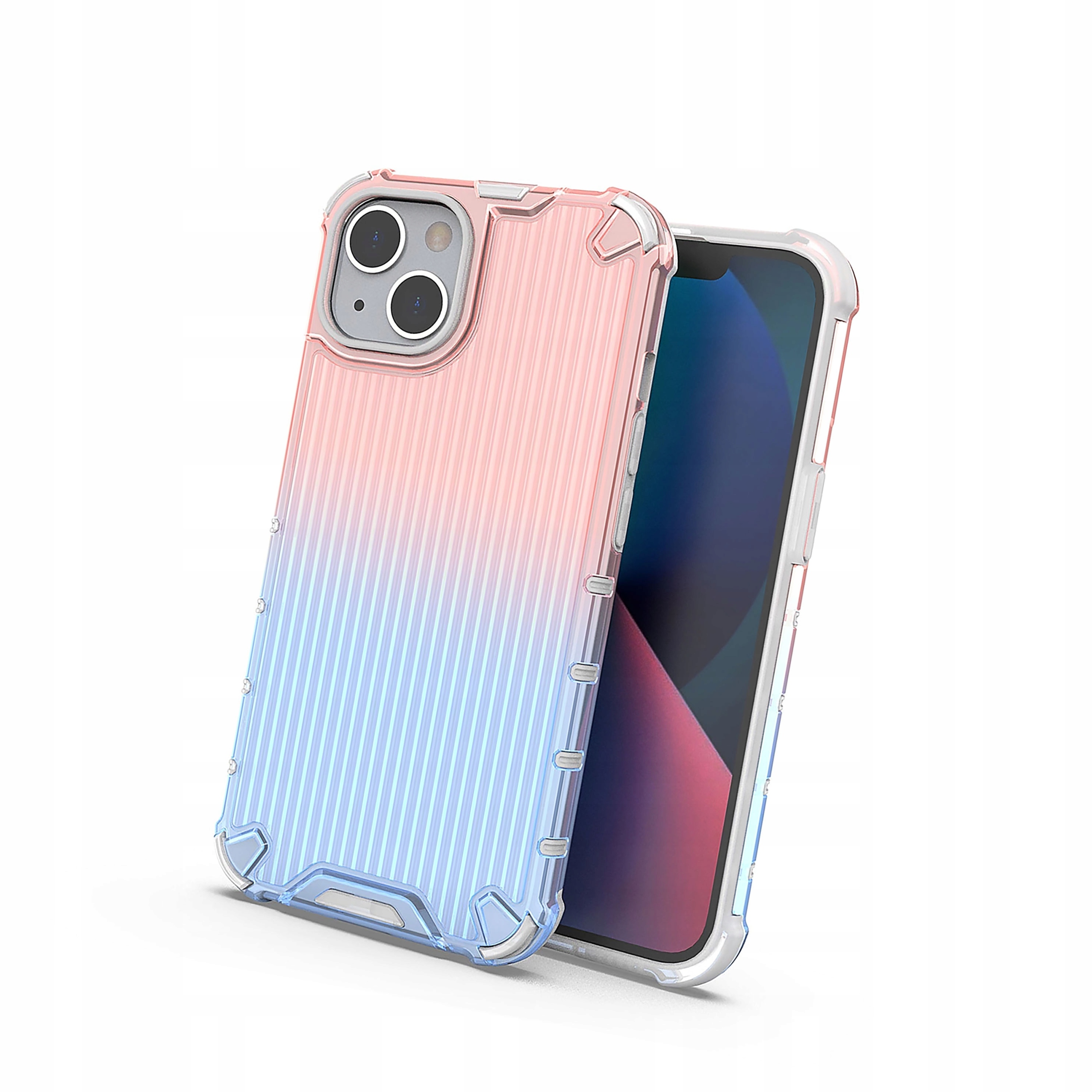 Ombre Protect Case etui do iPhone 14 pancerny pokrowiec różowo-niebieskie