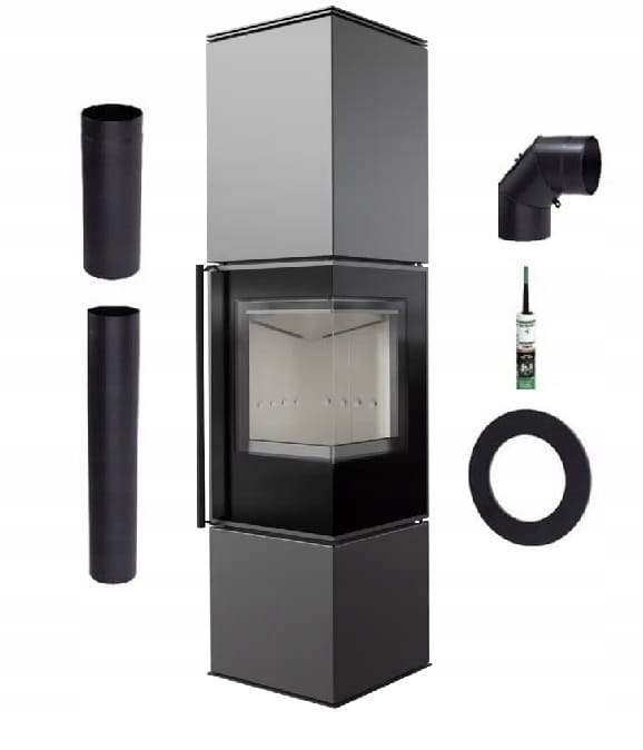 Kamna Volně Stojící Ocelový Rohový Koza Ren L Pravý Set