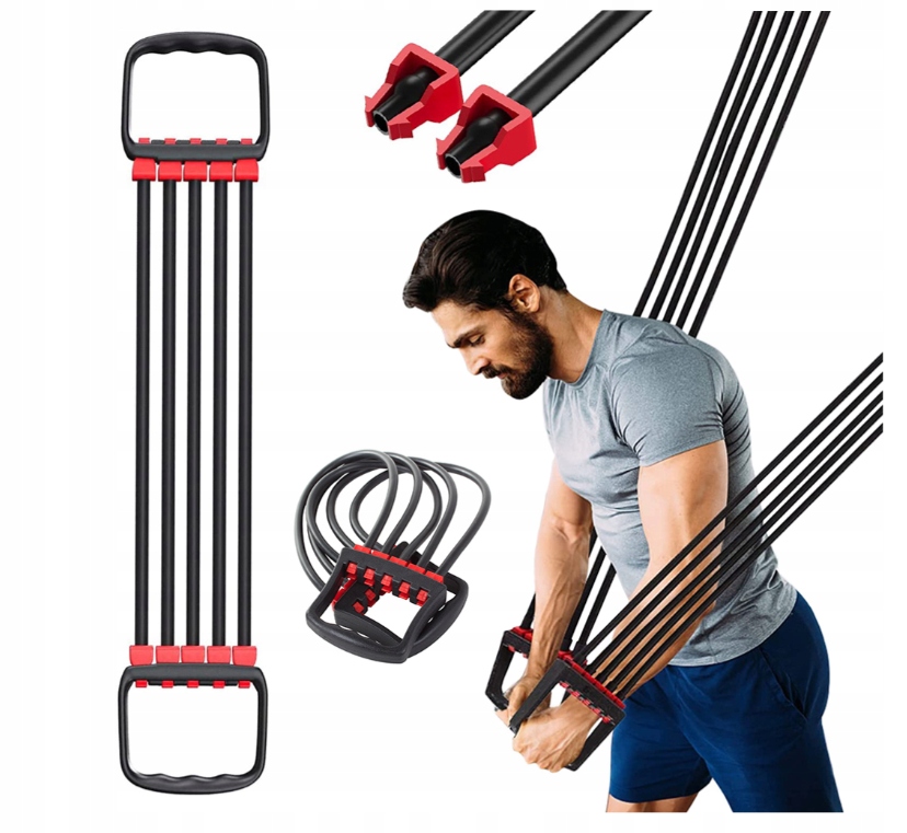 EKSPANDER ZESTAW DO ĆWICZEŃ 5 GUM OPROWYCH FITNESS