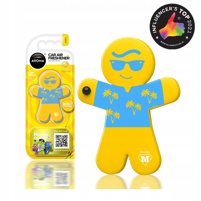 ZAPACH SAMOCHODOWY MANNY VANILIA DŁUGOTRWAŁA ZAWIESZKA DO AUTA ZAPACH AROMA