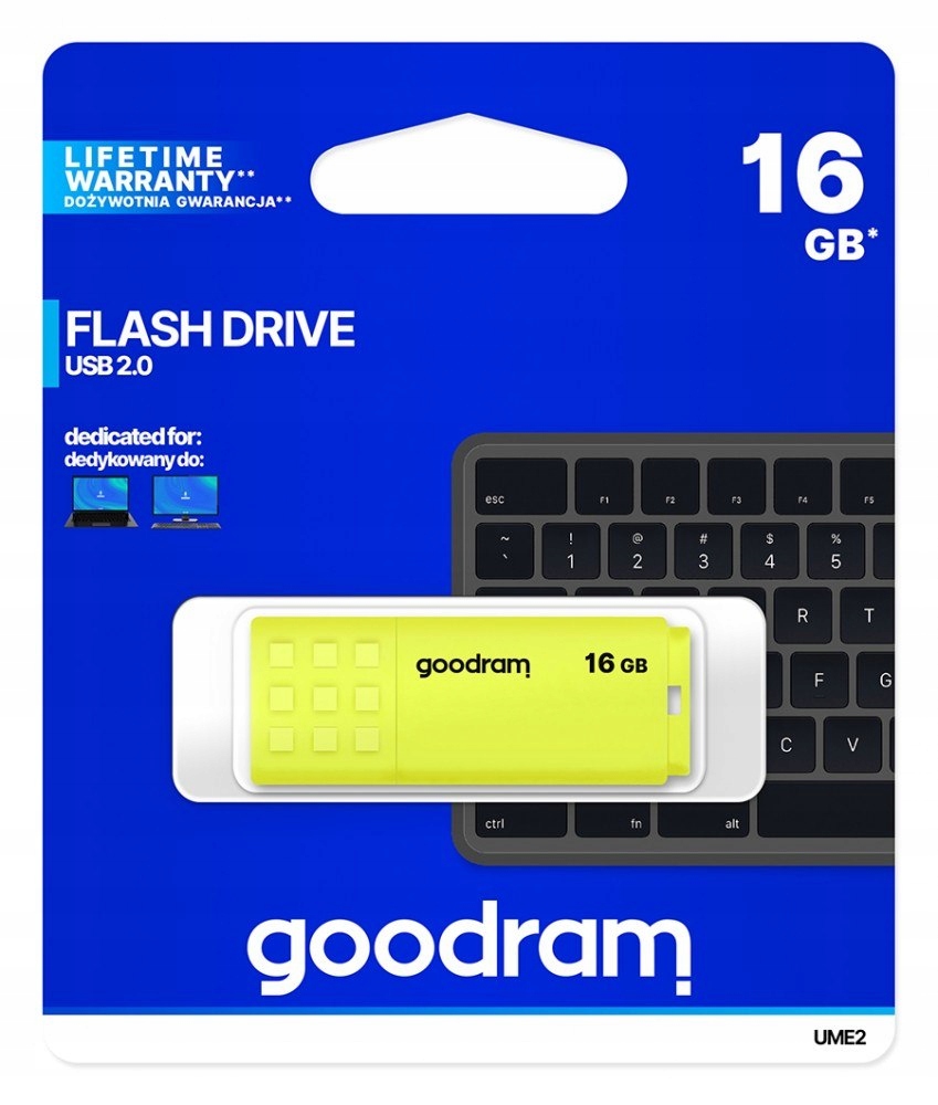 Goodram Pendrive UME2 16GB Usb 2.0 Żółty