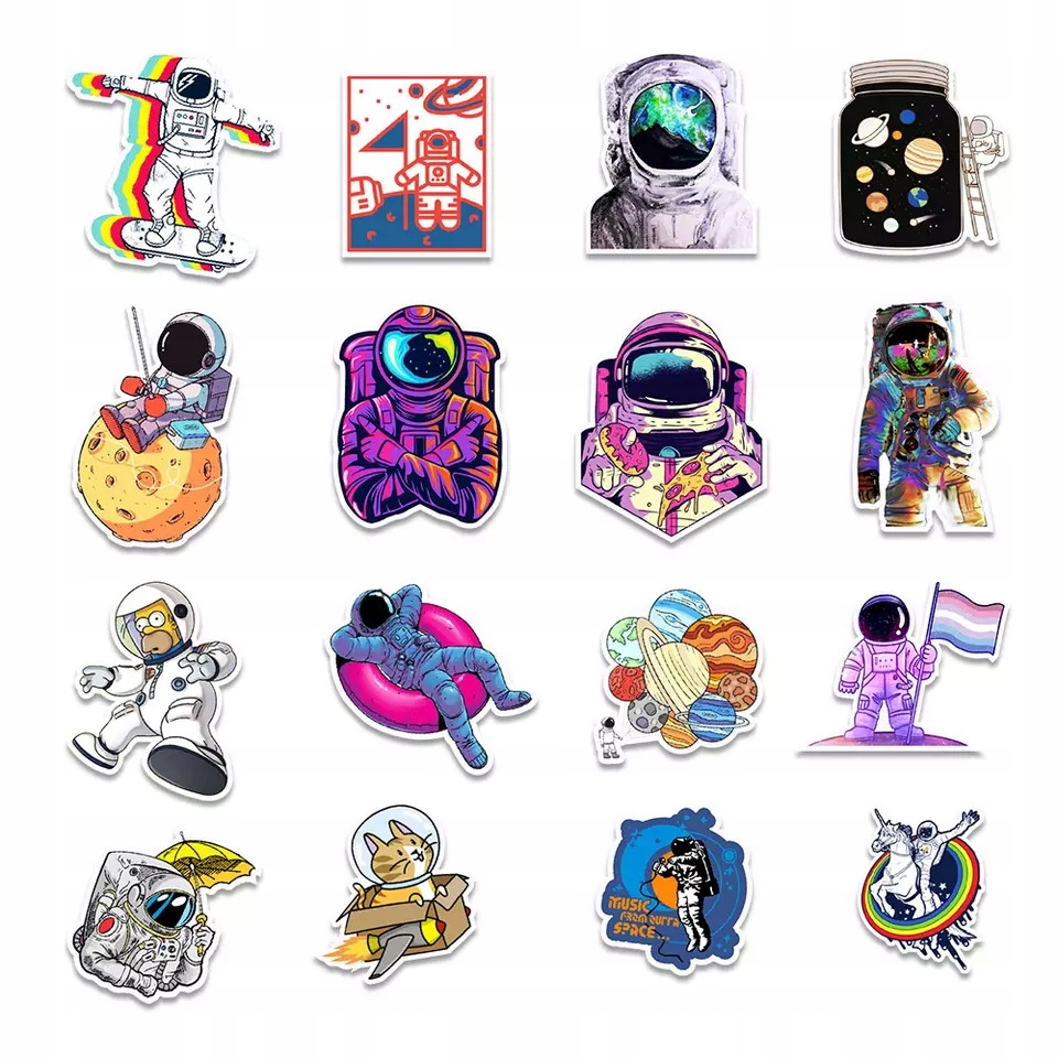 

Wlepy Kosmonauta MIX Naklejki Stickerbomb 100 szt