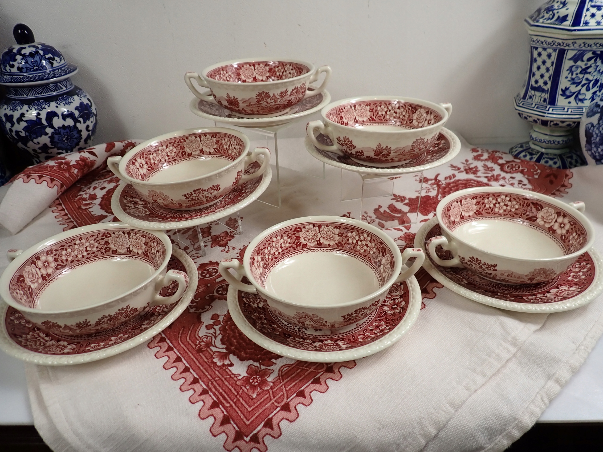 VILLEROY&BOCH RUSTICANA KOMPLET SZEŚCIU BULIONÓWEK ZE SPODKAMI