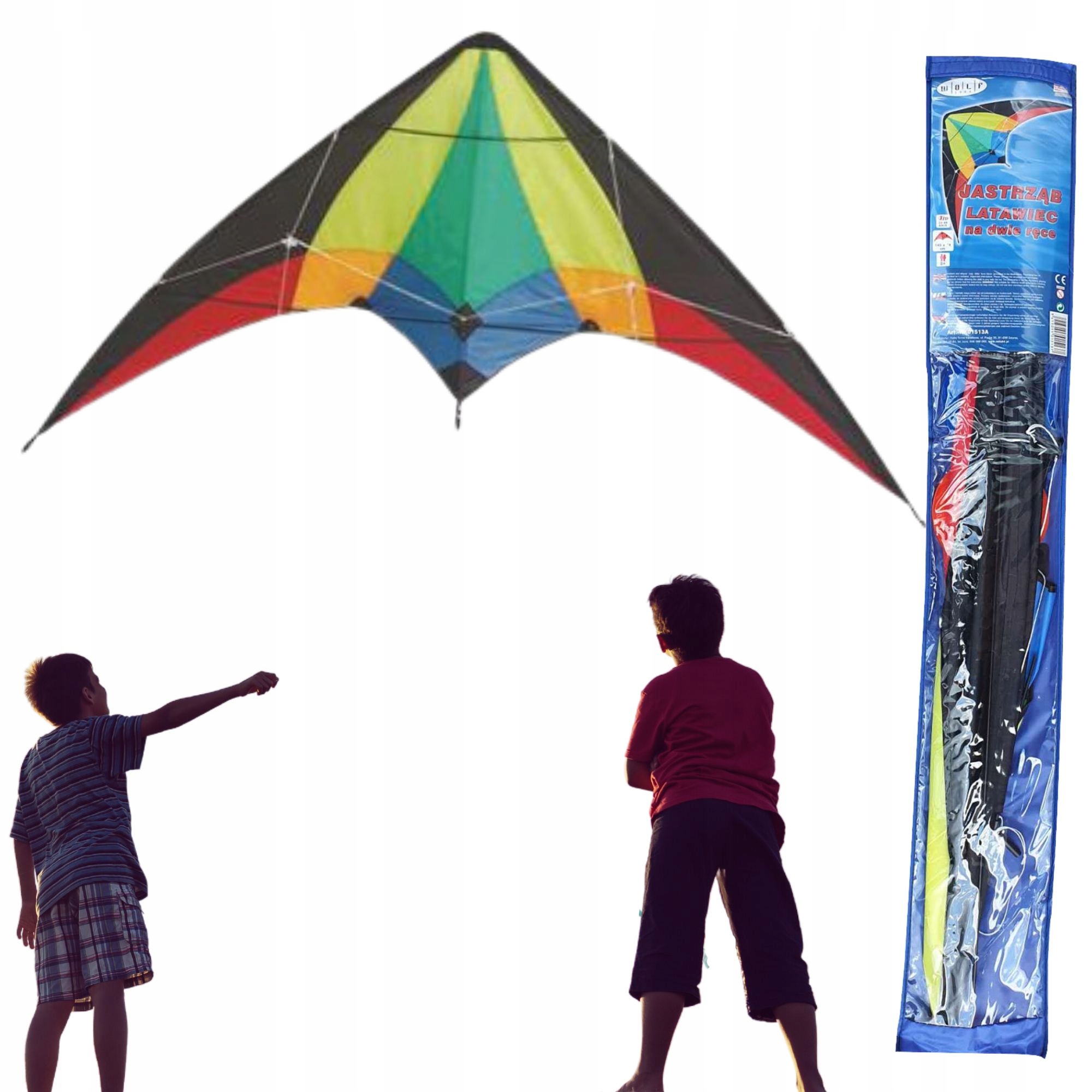 

Latawiec sportowy duży 2 linkowy 140X74cm Jastrząb