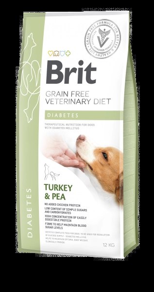 Brit Grain Free Veterinary Diet Dog Diabetes Krůta s hráškem 12 kg